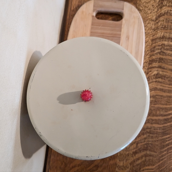 Vintage MCM  Maid of Honor metal lidded canister robin eating cherries - Picture 2 of 7